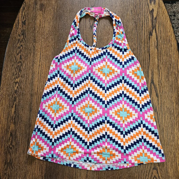 Macbeth Collection by Margaret Josephs Printed Halter Tank Top Size Women Small - Picture 3 of 10